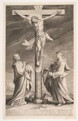 Christ on the Cross Between Mary and John