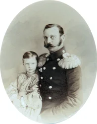Tsar Alexander II and His Daughter Grand Duchess Maria Alexandrovna, Late 1850s