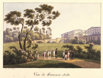 View of the Cameron Gallery in the Park in Tsarskoye Selo