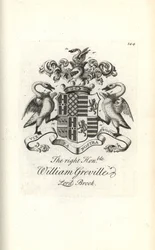 Coat of Arms and Crest of William Greville, 7th Baron Brooke