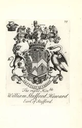 Coat of Arms and Crest of William Stafford Howard, 2nd Earl of Stafford