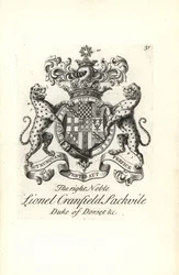 Coat of Arms and Crest of Lionel Cranfield Sackville, Duke of Dorset