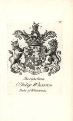 Coat of arms and crest of the right noble Philip Wharton