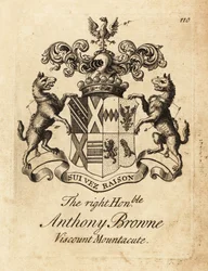 Coat of arms of the Right Honourable Anthony Browne, Viscount Mountacute or Viscount Montagu