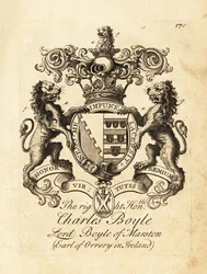 Coat of arms of the Right Honourable Charles Boyle, Lord Boyle of Marston, 4th Earl of Orrery in Ireland