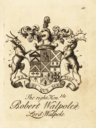 Coat of arms of the Right Honourable Robert Walpole, Lord Walpole, 2nd Earl of Orford
