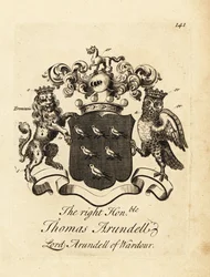 Coat of arms of the Right Honourable Thomas Arundell, Lord Arundell of Wardour, 7th Baron Arundell of Wardour