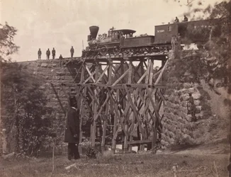 Bridge on Orange and Alexandria Rail Road, as Repaired by Army Engineers under Colonel Herman Haupt, 1865