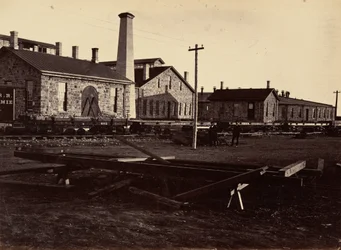 Plate 17. Laramie Machine Shops, from the Southwest, 1869