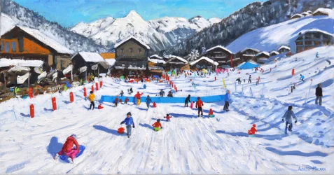 Children Sledging, Les Gets, France