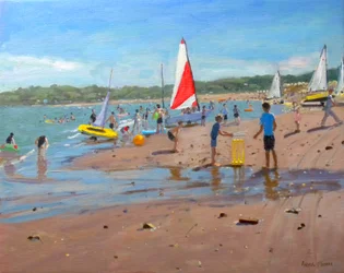 Cricket and Red and White Sail, Abersoch