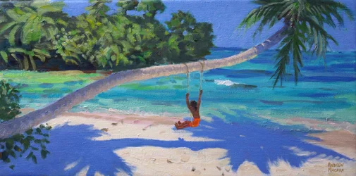 Girl on a swing, Seychelles