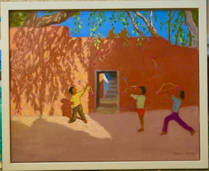 Playing bows and arrows, India