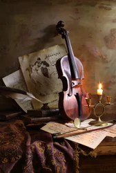 Romantic Violin Still Life