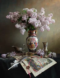 Vintage Lilac Still Life
