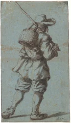 Walking Farmer Seen from the Back