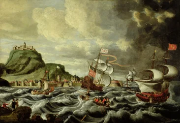 A Harbour Scene, possibly Genoa