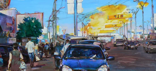 Bustling City Street