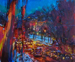 Colorful City Night Traffic