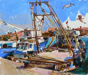 Vibrant Fishing Harbor