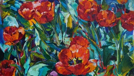 Vibrant Red Tulips