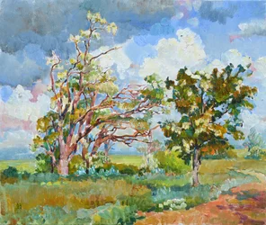 Vibrant Trees Rural Landscape