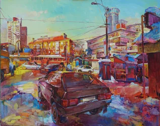 Vibrant Winter City Street