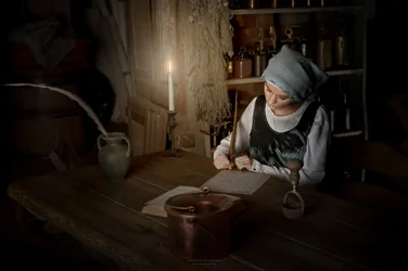 Woman Writing by Candlelight