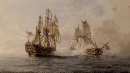 Battle of the Ship Glorioso with the British Dartmouth in 1747 – 19th Century