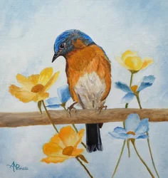 Bluebird Among Blooms