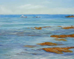 Coastal Boats and Rocks