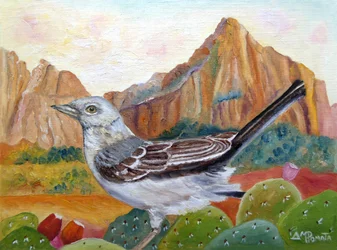 Desert Mockingbird Landscape