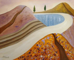 Peaceful Hills and Lake