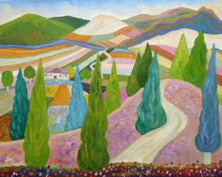Spruces and Lavender Blues