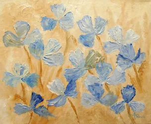 Textured Blue Flowers