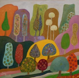 Whimsical Colorful Trees