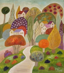 Whimsical Village Path
