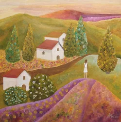 Woman in Lavender Fields