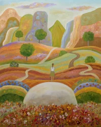 Woman on Dreamy Path