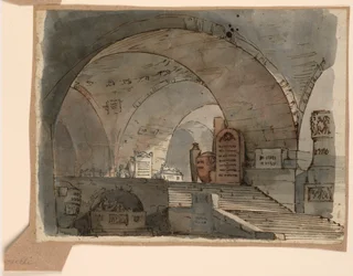 Stage Design, Underground Vaulted Space with Tombs