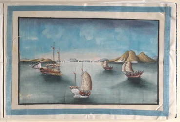 Album Containing Twelve Paintings of Scenes Along a River