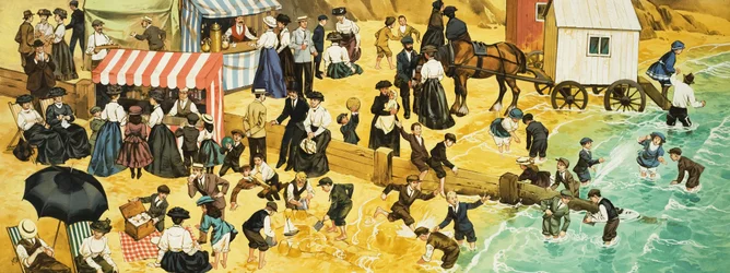 Victorian or Edwardian Beach Scene
