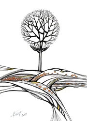 Stylized Bare Tree Landscape