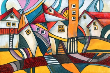 Vibrant Geometric City