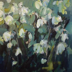 Impressionist White Flowers