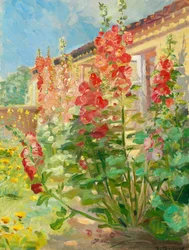 Red Hollyhocks in the Garden of the Ancher Family
