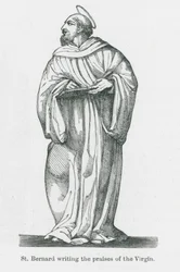 St Bernard Writing the Praises of the Virgin