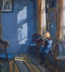 Sunshine in the blue livingroom