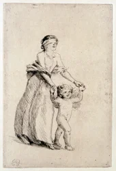 Cupid Leading a Blindfolded Girl