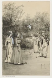 Men and Women Playing Croquet